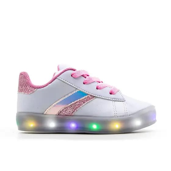Tênis Led Infantil Feminino Confortável Leve Macio Para Meninas