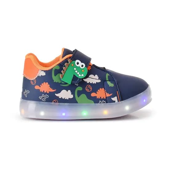 Tênis Dino Led de Menino Dino Infantil Masculino Led Luz Colorido Confortável Leve Macio Confortavel