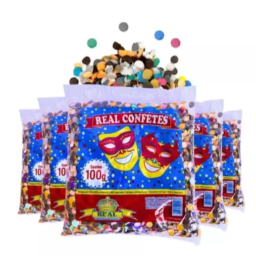 Kit 10 Pacotes De Confete Papel Colorido Para Carnaval Festas Eventos e Comemorações 100g