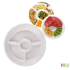 Kit 50, 30, 20 Petisqueira Prato com Divisória Triktrik Festas Servir Lanches e Acompanhamentos