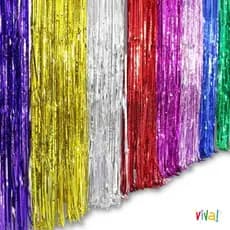 Kit Cortina Metalizada Festas 2x1m Fundo Painel Decoração Aniversário Casamento Réveillon