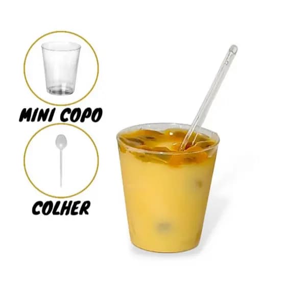 Kit 50 Mini copos para Brigadeiro com Colherzinha Elegante para Festas e Eventos