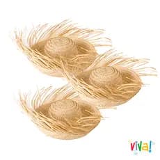 Kit 3 Chapéu de Palha Desfiado Adulto Estilo Caipira para Festa Junina Quadrilha Leve e Confortável