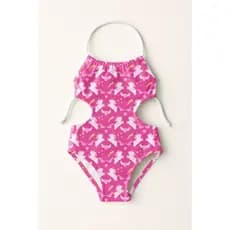 Maiô Infantil Frente Única Menina Feminino Moda Praia Natação Banho Estampas De Unicórnios Fofinhos