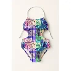 Maiô Infantil Frente Única Menina Feminino Moda Praia Natação Banho Estampas Florais E tropicais