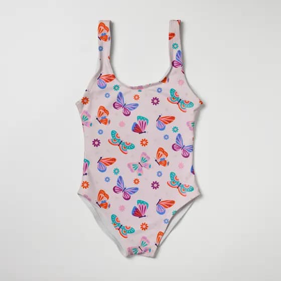 Biquini Maiô Infantil Menina Feminino Moda Praia Natação Banho Estampas De Borboletinhas