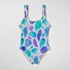 Biquini Maiô Infantil Menina Feminino Moda Praia Natação Banho Estampas Ondas Mar Oceano