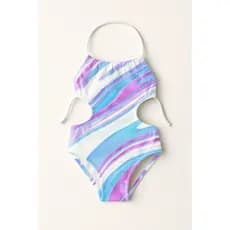 Maiô Infantil Frente Única Menina Juvenil Feminino Moda Praia Natação Banho Estampas Marmorizadas