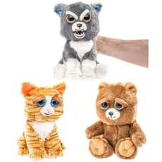Feisty Pets Monster Safari Brinquedo de Pelúcia Olho de Vidro Cara de Bravo Bom//Mal Colecionável Coleção