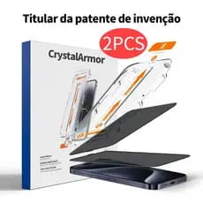 CrystalArmor Kit 2  Película anti-espião 3D 9H  + Aplicador-iPhone 17ProMax/16/ 15/14/13/12/11/XR/XS/X