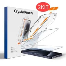 Crystal Armor tela de remoçãoautomática de poeira com vidro emperado para iPhone Xr/11/12/13/14/15/16/17 Plus/Pro/ProMax