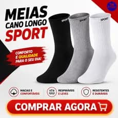 Kit ate 24 Pares Meias masculina SPORT Algodão cano alto/longo CONFORTÁVEIS