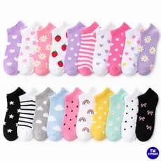 Kit 20 Pares de Meias Femininas Soquete Cano Curto Estampadas Cores Variadas Confortável menor preço