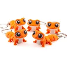 Kit 5 Chaveiros Lagarto Articulado Sensorial, Muito Divertido e Colorido, Geeko