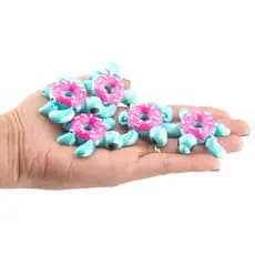 Chaveiro Tartaruga Marinha de Donut Articulada Sensorial Colorida kit com 5 peças