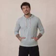 Blusa De Frio Masculina Manga Longa Para Inverno com Capuz e Bolso Confortável e Macia Promoção