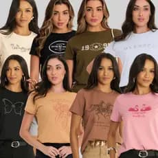 Kit  Tshirt Feminina Excelente qualidade direto de fábrica Camiseta Algodão Dia a Dia Academia