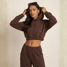 Conjunto Moletinho Feminino Streetwear Outono Inverno Moda Manga Curta Confortável Promoção