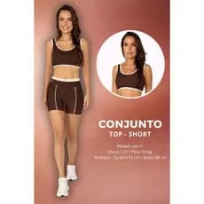 Conjunto Esportivo Feminino Academia Top e Shorts Fitness Moda Fitness Top e Shorts Conjunto