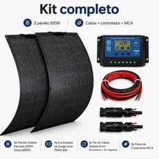 Kit Painel Energia Solar 200w Flexível Motorhome Caminhão