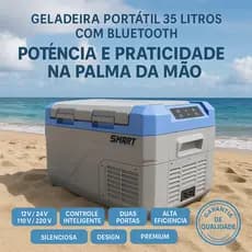Geladeira Portátil Caminhão 35l Quadrivolt 2 Portas Bluetooth