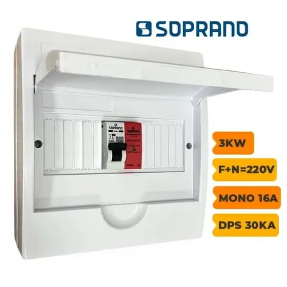 Quadro CA de Distribuição Monopolar 16A Com DPS 30kA 275V