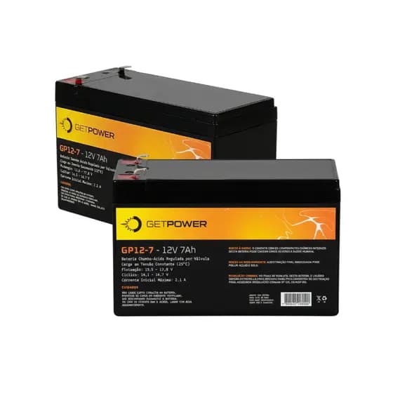 Kit 2 Bateria Selada 12v 7a Para Alarme Cerca Elétrica Nobreak