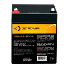 Bateria Selada 12V 5,5ah GetPower - Vrla Nobreak, Alarme