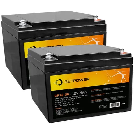 Kit 2 Bateria 12v 26ah Propósito Geral GP12-26