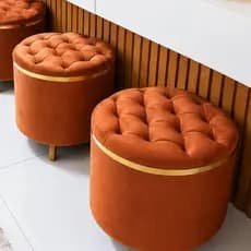 Puff Redondo Grande para Loja Penteadeira Quarto O Pufe não é Baú - Conforto, Elegância e Envio Rápido