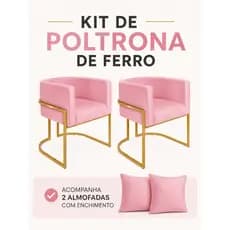 Kit 2 Poltronas Decorativa Tecido Veludo Luxo Envio Rapido Poltrona Cadeira para Salão Clinica escritório