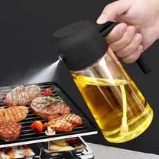 Borrifador Galheteiro 470ml Vidro Dosador Aço Inox Temperos Óleo Vinagre Sortido Cozinha Casa