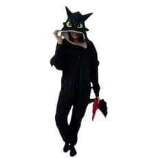 Pijama Kigurumi Personagem Dragão Banguela Fúria da Noite Adulto Masculino e Feminino