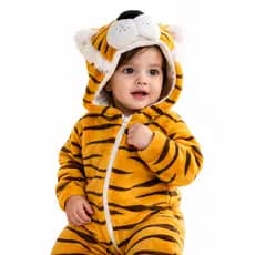Pijama Kigurumi Infantil de Tigrinho - Pelúcia Super Macio e Confortável