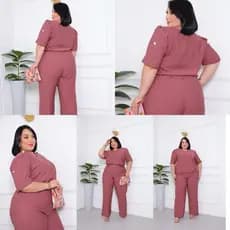 Conjunto Feminino Plus Size com Calça e Blusa em Tecido Sensorial