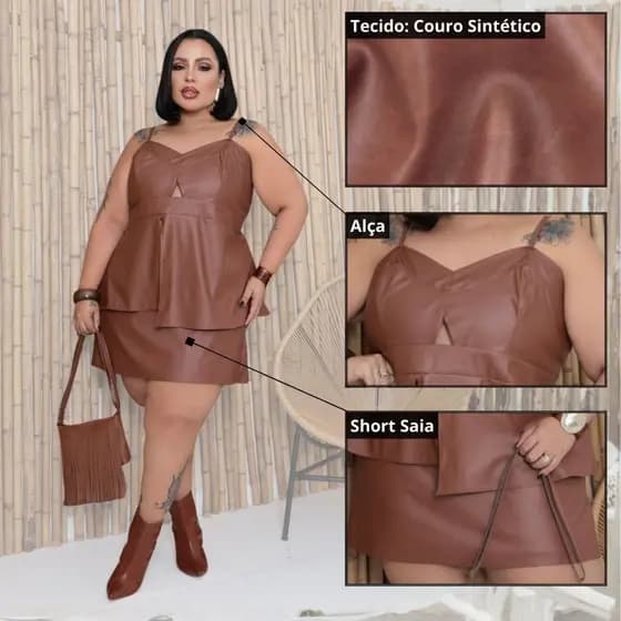 Conjunto Feminino Com Alça Fina Elastex Nas Costas E short Saia Com Elastex Nas Costas Disponivel Em Diversas Cores