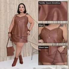 Conjunto Feminino Com Alça Fina Elastex Nas Costas E short Saia Com Elastex Nas Costas Disponivel Em Diversas Cores