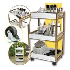 Carrinho Auxiliar Multiuso Modelo Industrial Com 3 Bandejas