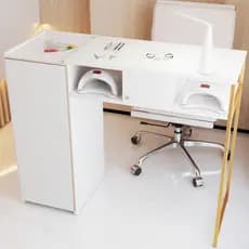 Mesa Manicure Industrial com Armário – Perfeita para Salões e Estúdios Premium