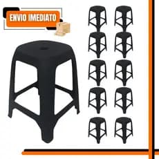 Kit Banquetas de Plástico Adulto Resistente Plástica Reforçada