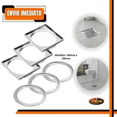 Porta Grelha Inox Overtime 100mm 150mm Redondo Quadrado Ralo Piso Banheiro Cozinha