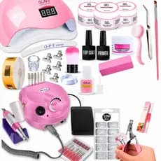 Kit Unhas em Gel Completo Profissional Manicure Cabine Sun5 Lixadeira Porquinho