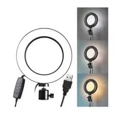 Ring Light Led Mesa Iluminador Pequena Tripé 6 Polegada 16cm Iluminação Designer