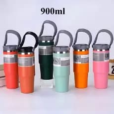 Copo Térmico Aço Inox com canudo. parede dupla a vácuo quente e frio 900ml SUPER QUALIDADE