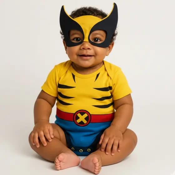 Body Bebê Infantil Menino Mêsversário Temático Wolverine Super Confortável Linha Premium