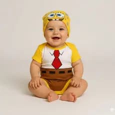 Body Bebê Bob Esponja Temático Personagem Mesversário Menino