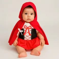 Body Bebê Fantasia Mesversario Chapeuzinho Vermelho + Capa