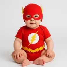 Body Bebê Infantil Menino Mêsversário Temático Flash Super Confortável Linha Premium