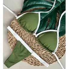 Conjunto de Biquini Cortininha de Fita Fio Dental