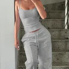 Conjunto 2 Peças Calça e Regata Feminino, Conjunto Inverno Gringa, Estilo E Conforto Com o Melhor Preço 2026, Casual